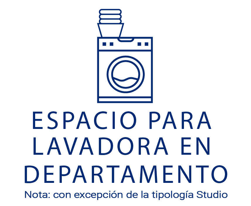 Espacio y conexión para lavadora dentro del departamento